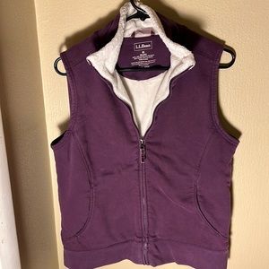 LL Bean Women’s Fleece Lined Vest Color Purple Size Medium